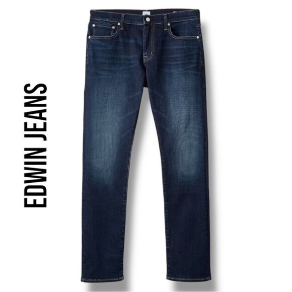 EDWIN Men’s Jace Slim Straight Leg Jeans in the Size 31X32 in Icon Blue Color - Picture 3 of 14